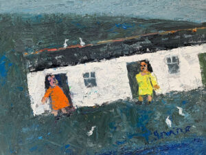 WILLIAM IRVINE
Fisherman‘s Cottage, Women Talking
oil on panel, 12 x 16 inches
$3000