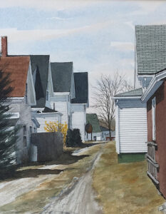 GREGORY DUNHAM
Back Alley Forsythia, Vinalhaven
watercolor, 10 x 7 inches
$2000
