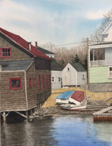 GREGORY DUNHAM
Clamshell Alley, Vinalhaven
watercolor, 15.5 x 12 inches
$4400