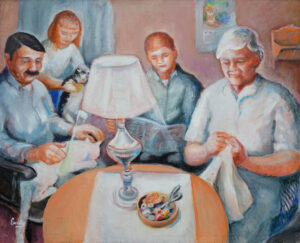 EMILY MUIR
Ames Family Evening
oil on canvas, 36 x 44 inches
signed lower left
$7800