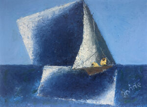 WILLIAM IRVINE
Bringing in the Sails
oil on board, 12 x 16 inches
$3000