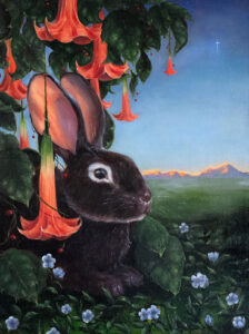 SARAH LAFONTAINE
Lunar Rabbit
oil on panel, 16 x 12 inches
$950