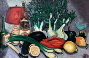 PHILIP BARTER (1939–2024)
Still Life With Vegetables
ca. 1990s, oil on canvas, 24 x 36 inches
from a private estate
$12,000