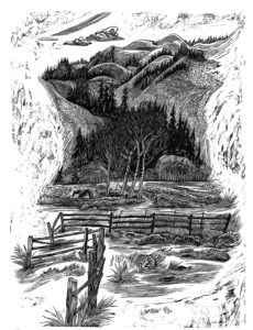 SIRI BECKMAN
Foothills
wood engraving, 8 x 6 inches
limited edition