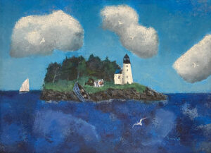 WILLIAM IRVINE
Resting by the Lighthouse
oil on museum board, 26 x 36 inches
$7400