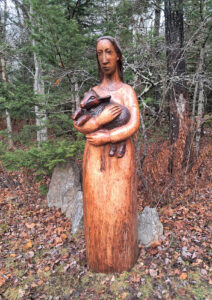 LISE BÉCU
Woman with Lamb
ca. mid-1990's, stained white pine, 67h x 18w x 14d inches
$9800
