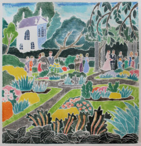 KATE HANLON
Garden Wedding
1999, white line woodcut, 16.5 x 16.75 inches
$1600 unframed