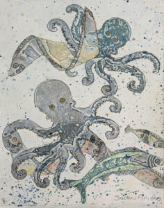 SUSAN AMONS
Archaic Octopus with Eels
monotype, 14 x 11 inches
$600 unframed