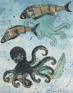 SUSAN AMONS
Octopus and Fish III
monoprint, 14 x 11 inches
$600 unframed