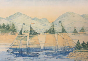 SUSAN AMONS
Twin Schooners
monotype, 18 x 26 inches
$1800 framed