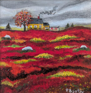 PRISCILLA BARTER
Fall Blueberry Field
acrylic on canvas, 4 x 4 inches
$350