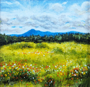 PRISCILLA BARTER
Mt. Blue
acrylic on canvas, 4 x 4 inches
$350