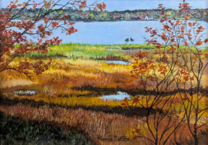 PRISCILLA BARTER
Upper Hog Bay
acrylic on canvas, 5 x 7 inches
$450