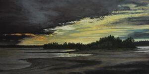 JUDY BELASCO
Graham Lake, Ellsworth
oil on canvas, 12 x 24 inches
$2800