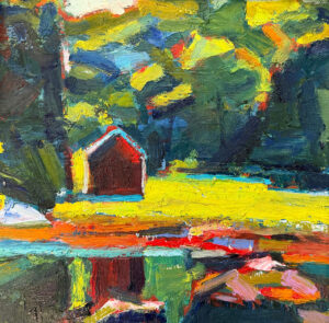 TOM CURRY
Boat House, Smith Cove
oil on panel, 12 x 13 inches
$1600