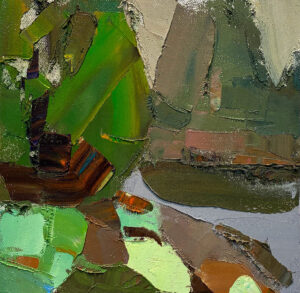 RICK FOX
Pond, Happytown Road, Ellsworth, Maine
oil on canvas,
12 x 12 inches
$2500