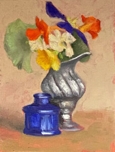 JOSEPH KEIFFER
Nasturtiums and Clematis
oil on panel, 8 x 6 inches
$850