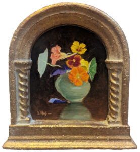 JOSEPH KEIFFER
Pansies and Nasturtiums
in a Robert Kulicke frame
oil on panel, 7 x 5 inches
$850