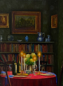 JOSEPH KEIFFER
A Merry Dinner
oil on canvas, 16 x 12 inches
$1800