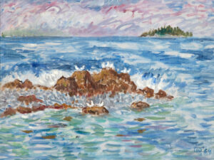 WALDO PIERCE (1884-1970)
Rocks and Gulls
oil on canvas, 18 x 24 inches