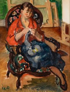 WALDO PIERCE (1884-1970)
Woman Knitting
oil on canvas, 20 x 16 inches
