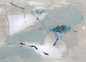 RAGNA BRUNO (1935–2026)
Blue Abstraction A
oil on Japanese paper, 8 x 10.625 inches
$2600