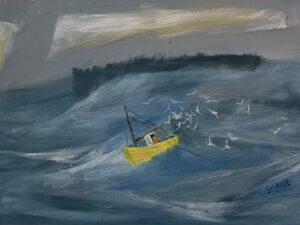 WILLIAM IRVINE
The Yellow Lobster Boat
oil on canvas, 30 x 40 inches
$9000
