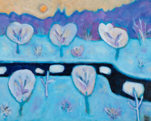 PHILIP BARTER (1939–2024)
Ice in the Androscoggin
2001, oil on panel, 24 x 30 inches
$8000