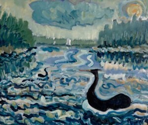 PHILIP BARTER (1939–2024)
Pair of Shags
1986, oil on panel, 21 x 24 inches